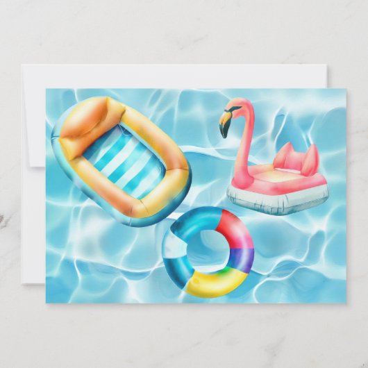 Verjaardag Zwembad Party en BBQ Kaart (Achterkant)