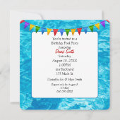 Verjaardag Zwembad Party Met Gele Eend Kaart (Achterkant)