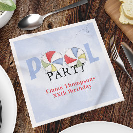 Verjaardag Zwembad Party Zomer Leuk Strand Ballen Servet