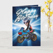 Verjaardagafiets Kaart (Gele Bloem)