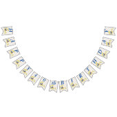 VerjaardagBlauw Rood Vogel op tak Gele Bloemen Vlaggetjes (Alle)