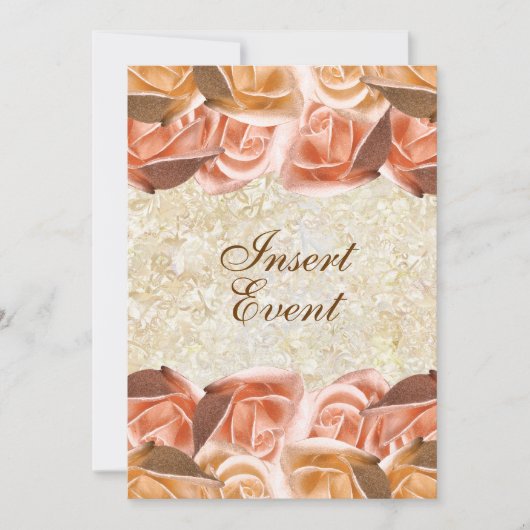 verjaardagbruiloft van Ivory peach roos Kaart (Voorkant)