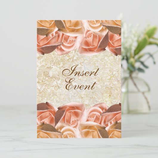 verjaardagbruiloft van Ivory peach roos Kaart (Staand voorkant)