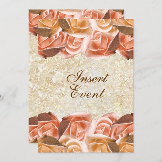 verjaardagbruiloft van Ivory peach roos Kaart (Voorkant / Achterkant)