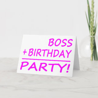 Verjaardagen bazen: baas + verjaardag = feest kaart