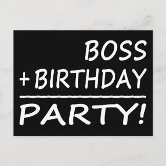 Verjaardagen bazen: baas + verjaardag = feest uitnodiging briefkaart