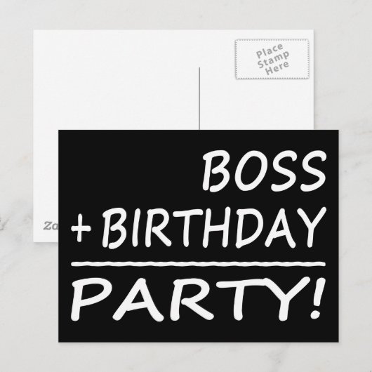 Verjaardagen bazen: baas + verjaardag = feest uitnodiging briefkaart (Voorkant / Achterkant)