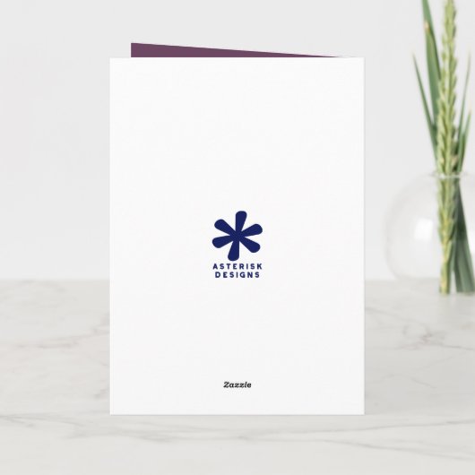 Verjaardagen blaas aangepaste bericht paarse föhn kaart (Achterkant)