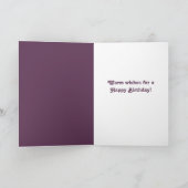 Verjaardagen blaas aangepaste bericht paarse föhn kaart (Binnen)