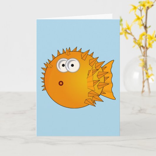 VERJAARDAGEN BLAZEN, KOGELVIS FUNNY KAART (Gele Bloem)