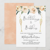Verjaardagen en Bubble Floral verjaardagsuitnodigi Kaart (Voorkant / Achterkant)