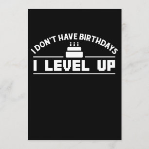 Verjaardagen Ik Level Up Gedrukte Tee Cadeau Idee Kaart