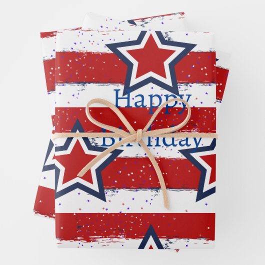 Verjaardagen met Uncle Sam Inpakpapier Vel (In situ)