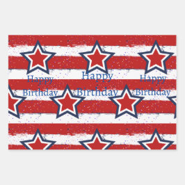 Verjaardagen met Uncle Sam Inpakpapier Vel