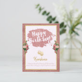 verjaardagen Persoonlijke naam Roos gouden kaart (Staand voorkant)