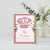 verjaardagen Persoonlijke naamswijziging Roos goud Briefkaart (Staand voorkant)