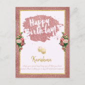 verjaardagen Persoonlijke naamswijziging Roos goud Briefkaart (Voorkant)