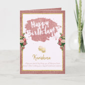 verjaardagen Persoonlijke naamswijziging Roos goud Kaart (Voorkant)