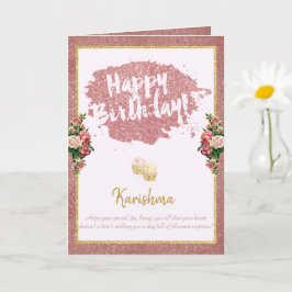 verjaardagen Persoonlijke naamswijziging Roos goud Kaart