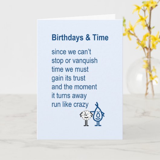 Verjaardagen & Tijd - een grappig Kaart (Gele Bloem)