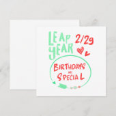 Verjaardagen zijn speciale schrikkeljaar 29 februa kaart (Voorkant / Achterkant)