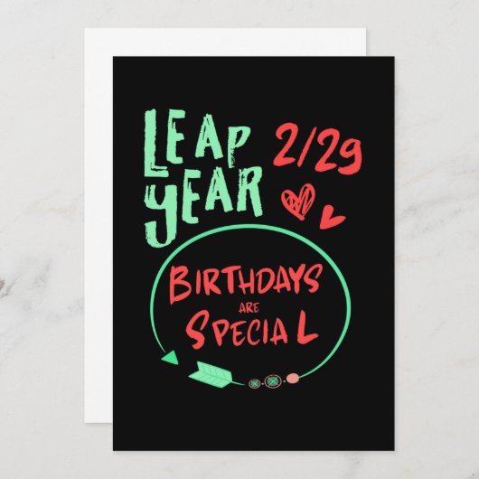 Verjaardagen zijn speciale schrikkeljaar 29 februa kaart (Voorkant / Achterkant)