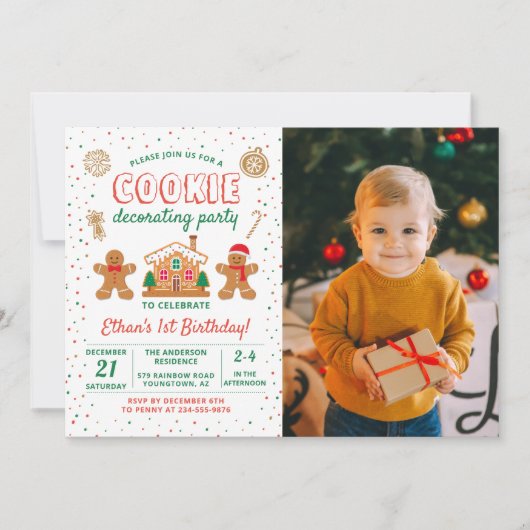 Verjaardagfoto van de feestdag Cookie Decorting Pa Kaart (Voorkant)