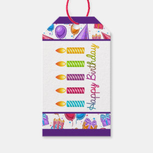 Verjaardagkaarsen  cadeaulabel
