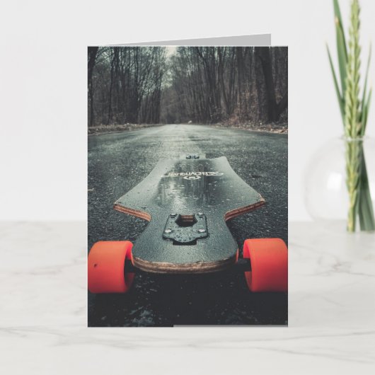 VERJAARDAGKAART VOOR LONGBOARDING SKATEBOARDER KAART (Voorkant)