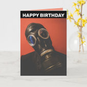 VERJAARDAGKAARTEN MET GASMASKER KAART (Gele Bloem)