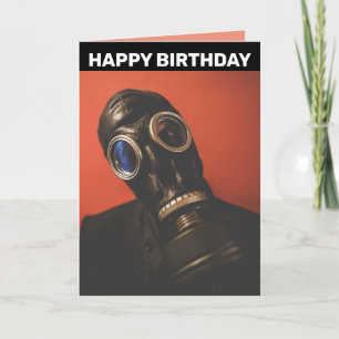 VERJAARDAGKAARTEN MET GASMASKER KAART