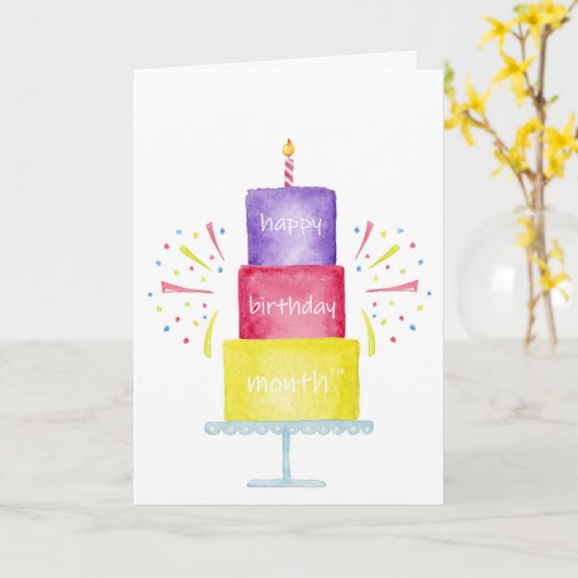 Verjaardagmaand Wenskaart Kaart (Gele Bloem)