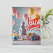 Verjaardagontwerp Kaart (Staand voorkant)