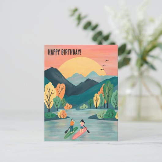 Verjaardags Adventures Paddleboarding SUP Paddlebo Briefkaart (Staand voorkant)