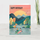 Verjaardags Adventures Paddleboarding SUP Paddlebo Kaart (Voorkant)
