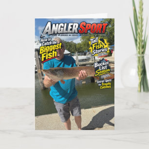 Verjaardags Angler Visser Tijdschrift Kaart