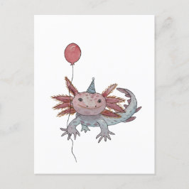 verjaardags axolotl ansichtkaart briefkaart