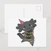 Verjaardags Axolotl Slinger Ansichtkaart Briefkaart (Voorkant / Achterkant)