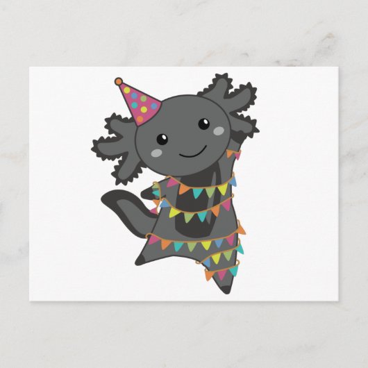 Verjaardags Axolotl Slinger Ansichtkaart Briefkaart (Voorkant)