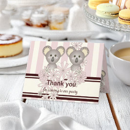 Verjaardags- / babyshower dankkaart voor tweeling bedankkaart