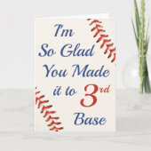 Verjaardags Baseball 3e Base Grappige Sport Kaart (Voorkant)