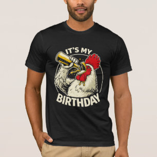 Verjaardags Bier Kotsende Haan T-shirt