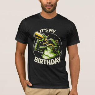 Verjaardags Bier Kotsende Kikker T-shirt