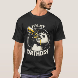 Verjaardags Bier Kotsende Panda T-shirt