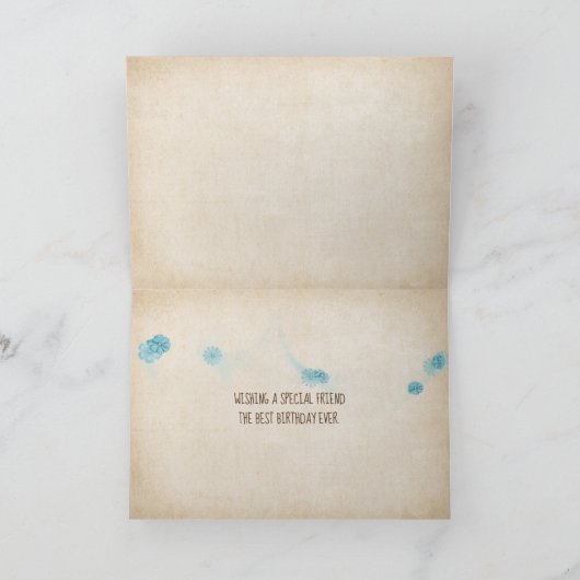 verjaardags bloem met gescheurd document kaart (Binnen)