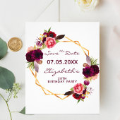 Verjaardags bloemen bordeauxrood budget Save the D Flyer