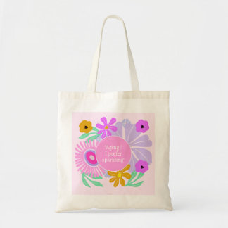 Verjaardags bloemige blos roze citaat leeftijd boo tote bag