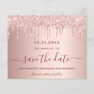 Verjaardags blush roze glitters budget Save the Da Flyer