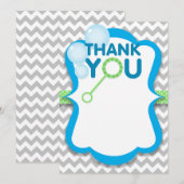 Verjaardags Bubble Pop Blauw & Groen Dank u kaart (Voorkant / Achterkant)