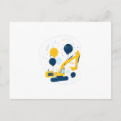 Verjaardags bulldozer briefkaart (Voorkant)